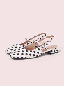 CUCCOO DOLLMOD Women's High Heel Pumps, Graduation Heel, Prom Heels For Summer Spring Shoes Spring Break Easter For Christmas Spring Shoes - White Dot - View 2