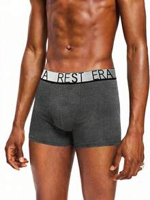 EasyFave 5pcs/Pack Men's Letter Print Boxer Briefs - Multicolor - View 6