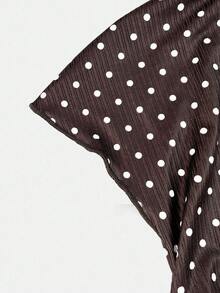 SHEIN 女童小女孩波點印花短袖T恤與長褲休閒套裝 - 彩色 - 查看 5