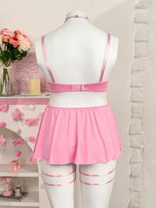 SHEIN 5件組牛奶絲拼接內衣 - 粉色 - 查看 2