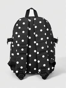 Mochila Casual Versátil, Impermeable y Portátil para Viajes al Aire Libre - Nota: lunares - Ver 5