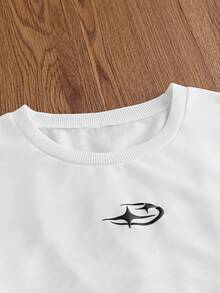 SWAVVY Conjunto de camiseta de manga corta con estampado de espuma para hombre - Blanco y Negro - Ver 6