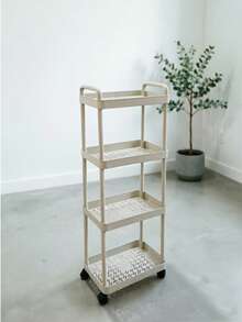 1 pièce Chariot à roulettes Étagère de rangement pour salle de bain Multi-couches Mobile Organisateur de collation, Convient pour la cuisine et la salle de bain Fêtes, nouvelle session, Thanksgiving, Saint-Valentin et autres occasions, est un choix de cadeau idéal, pratique et élégant, économise de l'espace, est un plan de stockage domestique nécessaire pour les résolutions du Nouvel An. - Multicolore - Voir 3