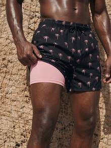 Palasendo Men's Casual Beach Shorts, Minimalist Fashion, Everyday Wear, Hawaiian, Holiday - Multicolor - View 1