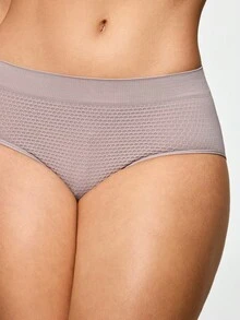 SHAPORA Stretchy Comfortable Skin-Friendly Solid Color Women Shapewear Panties - Dusty Purple - View 5
