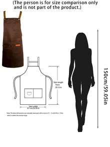 Celemek Katun Unisex dengan Kantong, Celemek Kerja dengan Tali dan Kantong Cokelat, Tersedia Berbagai Warna, Untuk Dapur, Kafe, Restoran, Barista, Tukang Roti, Koki, BBQ - MultiWarna - View 4