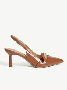 CUCCOO CHICEST Tacones altos elegantes con lazo para citas de primavera y otoño para damas - Marrón - Ver 3