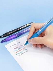 Colorful Erasable Gel Pens, Suitable For Students' Painting And Diary Writing, Retractable Blue Ballpoint Pen With Erasable Function - 7-color Erasable Pens [Boxed] - View 3