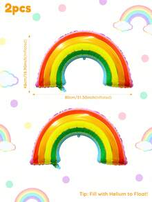 MINKOJA 1/2pcs Giant Rainbow Foil Balloon Colorful Balloon For Kids Birthday Party Decorations Photo Backdrop Party Decor, BabyShower, Party Supplies - View 9