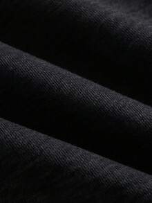 Girlism Celana Sweatpants Rajut Abu-abu Muda Longgar Kasual Serbaguna dengan Tali Serut dan Kantong, Potongan Lebar untuk Remaja Perempuan - Hitam - View 5