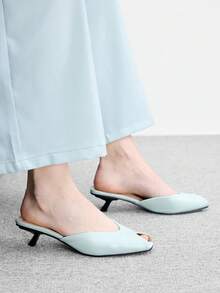 CUCCOO BIZCHIC Women's Daily Commute Peep Toe Stiletto Shoes Spring Shoes - Light blue - View 6