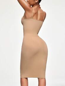 SHAPORA Vestido de control de cintura y abdomen con tirantes ajustables - Prenda interior moldeadora sin costuras - Albaricoque - Ver 2