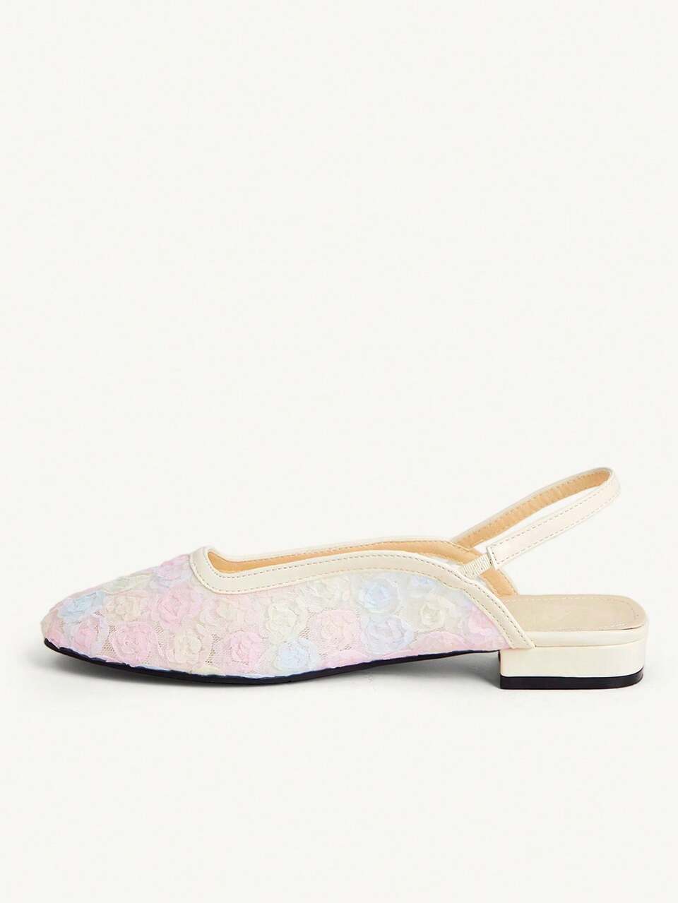 CUCCOO CHICEST Women's Shoes Spring And Summer New Round Toe Color French Fairy Wind Mesh Mary Jane Flat Shoes Breathable Floral Shoes