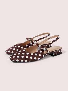 CUCCOO DOLLMOD Women's High Heel Pumps, Graduation Heel, Prom Heels For Summer Spring Shoes Spring Break Easter For Christmas Spring Shoes - Brown Dot - View 2