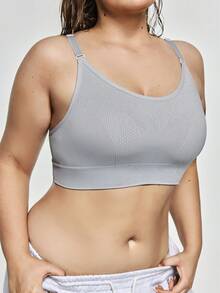 SHAPORA 1 件大码女式无缝舒适睡衣吊带背心 - 淺灰色 - 查看 7