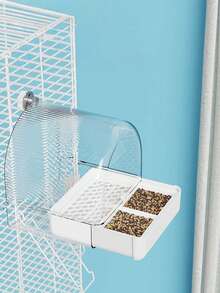 1Pc Bird Hanging Bath Box Outdoor Parrot Shower House Anti Splash Feeding Box Portable Bird Cage Accessories For Budgie Lovebird Cockatiel Small Pet Bird Daily Use - Bath - View 7