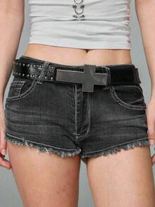 Black Cross Buckle Belt