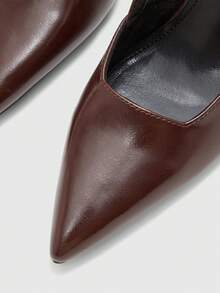 CUCCOO BIZCHIC Elegant, Simple And Generous, Fashionable And Versatile, Casual Workplace Commuter Women's Rear Empty High-Heeled Shoes - Dark brown, - View 8