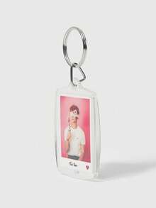 Custom 1PC Photo And Text Keychain, Personalized Acrylic Keychain, Custom Couple Keychain Photo Key Ring, Customized Logo Keychain For Birthday Gift - Multicolor - View 9