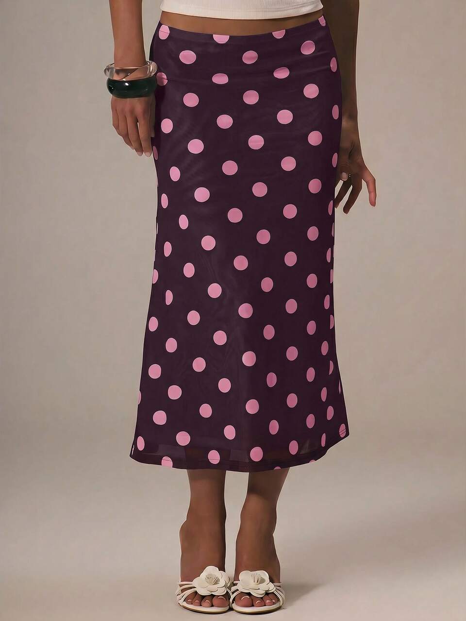 Mesh Polka Dot Rock, süß, zart, mädchenhaft, Sommerrock, süßer Abschlussball-Rock mit Polka Dots, Urlaub, Feiertag, Arbeit, Büro, Schulanfang, Party, Valentinstag, Frühling