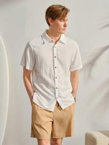 VeloEdit 休閒風男士襯衫短褲套裝 夏季男裝套裝 成熟男士套裝 適合戶外度假休閒場合 - 彩色 - 查看 3