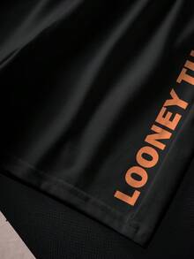 LOONEY TUNES X SHEIN 2件套男童休闲字母卡通印花短袖T恤和短裤套装 - 白色 - 查看 7
