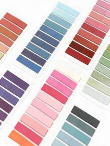 7 paquetes/paquete Notas adhesivas de índice multicolor degradado, 200 hojas por tarjeta, colores vibrantes, adecuadas para oficina, clasificación de documentos de estudio, marcado de cuadernos y anotación de páginas - Multicolor - Ver 4
