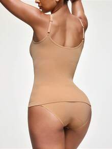 SHAPORA 1pc Apricot Seamless Comfortable Minimalist Women Slimming Camisole - Apricot - View 3