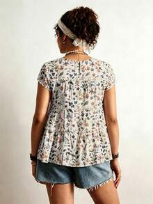 Freevana 大尺碼女款無袖層次拼接上衣 - 彩色 - 查看 2
