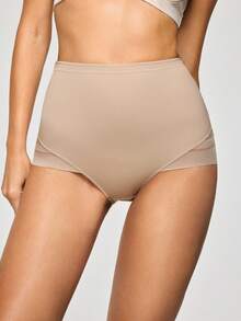 SHAPORA Prenda moldeadora de unicolor y rayas para mujer, de alta elasticidad y cómoda - Caqui - Ver 6
