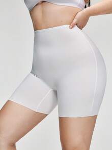 SHAPORA Pantalones cortos moldeadores de unicolor de talle alto para mujer de talla grande - Blanco - Ver 5