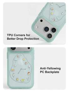 ShellaStory Funda de teléfono con patrón de reloj elegante y creativo compatible con iPhone 17 Pro Max 17 Pro 17 16 Pro Max 16 Pro 16 15 Pro Max 15 Pro 15 14 Pro Max 14 Pro 14, funda protectora linda, mate, transparente y a prueba de golpes - verde menta - Ver 4