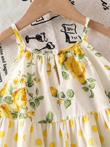 Emery Rose Kids Emery Rose Kids 少女编织花卉撞色休闲吊带裙 - 黃色 - 查看 6