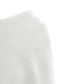 SaltGleam SaltGleam Women's Backless Halter Neck Solid Color Pleated Elegant Mini Dress - White - View 6