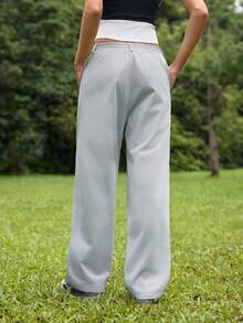In My Nature Women's Solid Color Versatile Zipper Pocket Casual Outdoor Long Pants - Grey - View 7