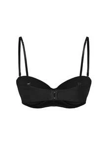 SHEIN 1件装女士纯色钢圈文胸 - 黑色 - 查看 2