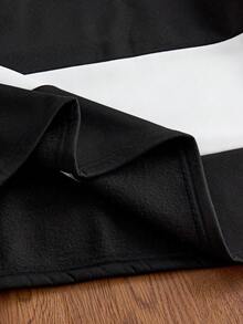 SWAVVY Men's Short Sleeve Striped Colorblock Polo Shirt With Collar - Black and White - View 7