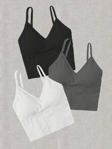 SHEIN Velisys Sujetador deportivo sin costuras (paquete de 3 colores) - Multicolor - Ver 5