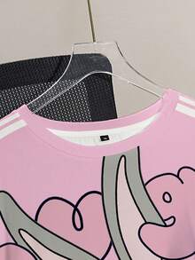 LOONEY TUNES X SHEIN Plus Size Women Cartoon Print Casual Versatile Daily Short Sleeve T-Shirt - White - View 4