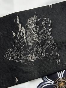 Irokai 女款花卉印花傳統腰帶寬袖和服腰帶白色日式裹身浴衣婚禮度假假期埃及派對賓客杜拜夏季 - 彩色 - 查看 4