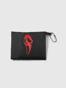 ROMWE Goth Star Print Large Capacity Foldable Shopper Bag, Stars Hollow Women Bag - Black red - View 8