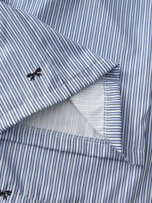 GlowEve Pantalones rectos de mujer de cintura alta con bolsillos, detalles a rayas y lazo, estilo casual y holgado, para verano - Azul - Ver 6