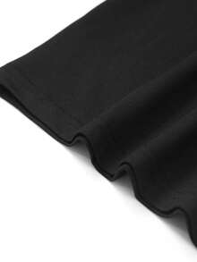 GlowEve CURVE Plus Size Collared Waist Cinching Short Sleeve Shirt, 2 Pieces Set - Black - View 4