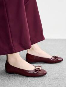 CUCCOO BIZCHIC 女款平底套腳時尚樂福鞋 春季鞋 春假復活節聖誕節適用 - 棗紅 - 查看 6
