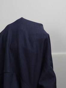 SHEIN EZwear 女款素色高腰修身喇叭針織運動風長褲 - 藏蓝色 - 查看 8