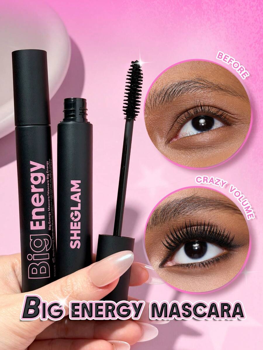 SHEGLAM Big Energy Mascara-Black Brand Beauty Cosmetic Makeup For Women And Girls - Black - View 1