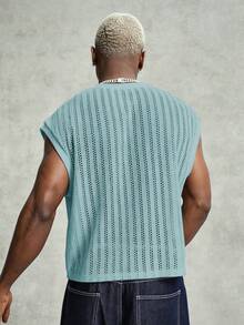 PAVTROS Men's Solid Color Casual Versatile Daily Wear Tank Top, Holiday - Blue - View 2
