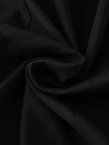 GlowEve 女款素色蝴蝶結肩帶收腰時尚洋裝 - 黑色 - 查看 7