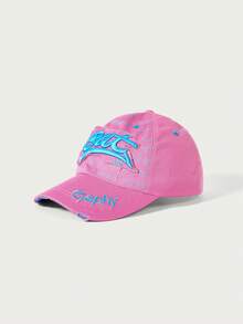 Glisma 1pc Outdoor Couple Hip Hop Baseball Cap, Sun Protection Snapback Hat With BAT, GAPHY, GRAPHY Embroidery, Fashionable Casual Contrast Color Design - Multicolor - View 2