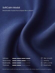 GLOWMODE Modal Silk Touch Oversized Long Sleeve Half-Zip Sweatshirt  Spring Summer - Dark Blue - View 5